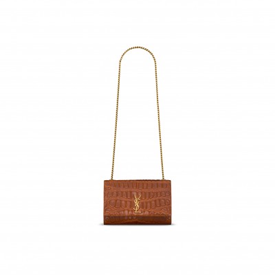 YSL NEW KATE SMALL IN CROCODILE EMBOSSED LEATHER 8515042US0W2547 (20*13*5cm)